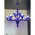 Contemporary Murano glass chandelier in decò style decorated in very lively and sparkling electric blue which makes it...