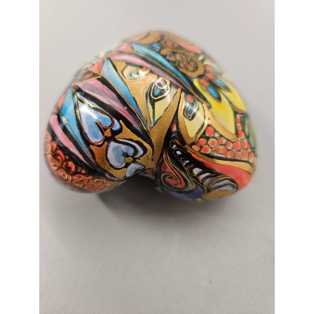 Vintage Rosalie Wynkoop Studio Art Pottery Heart For Sale - Image 4 of 7