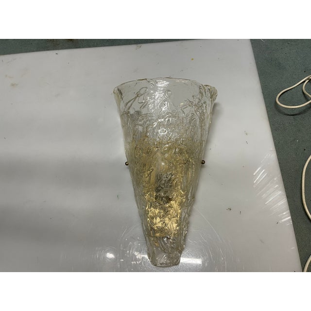 Large Ice Wall Sconce in Murano Glass, 1970s For Sale - Image 6 of 16