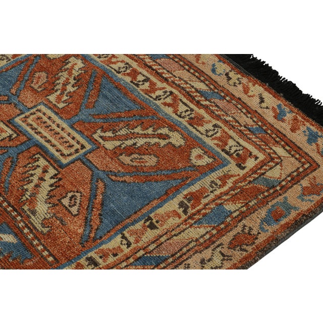 2010s Rug & Kilim’s Tribal Style Runner Rug in Beige, Red and Blue Geometric Patterns For Sale - Image 5 of 7
