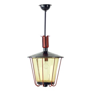 Vintage Railway Ceiling Pendant, Former Czechoslovakia, 1940s For Sale
