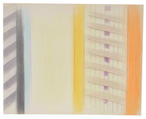 1980s Vintage Abstract Color Pencil and Graphite on Paper by John Charles Haley