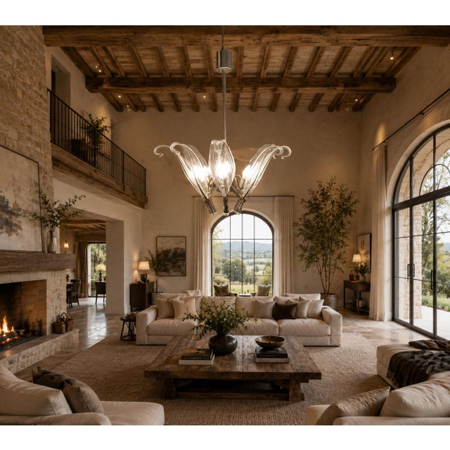 Transparent 1980s Extraordinary Large Transparent Murano Glass Leaves Chandelier by Franco Luce For Sale - Image 8 of 18