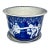 Late 1800s Blue/White Prunus Blossom Chinese Jardiniere With Underplate For Sale