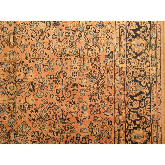 Vintage Persian Decorative Oriental Sarouk Rug in Room Size For Sale - Image 10 of 12