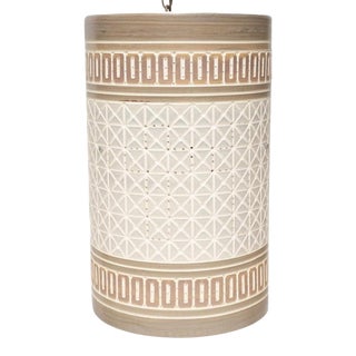 Monumental Mid-Century Religious Church Ceramic Pendant Light For Sale