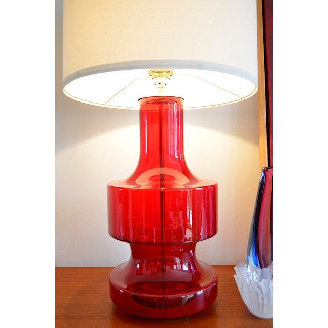 Ruby Red Table Lamp from Doria Leuchten, 1960s For Sale - Image 6 of 13