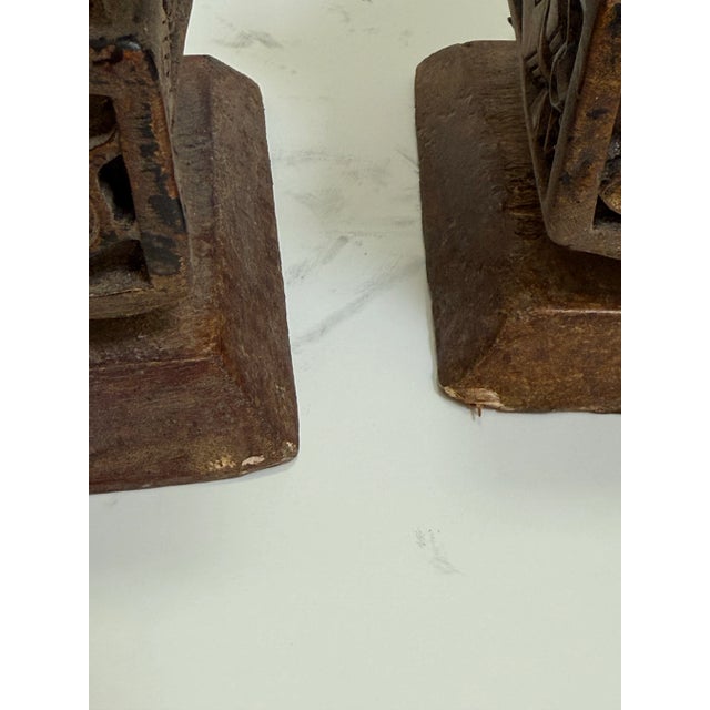 Antique 19th Century Chinese Carved Wood Temple Lions/Foo Dogs- a Pair For Sale In Seattle - Image 6 of 12