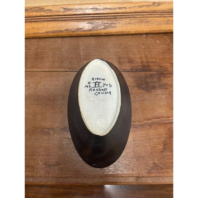 Metal Vintage Dish With Floral Motif, Amsterdam Import For Sale - Image 7 of 7