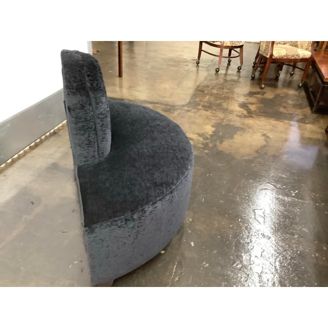 2010s Modern Upholstered Curved Sofa With Cylindrical Backrest, Modern, Black Semi-Circular For Sale - Image 5 of 8