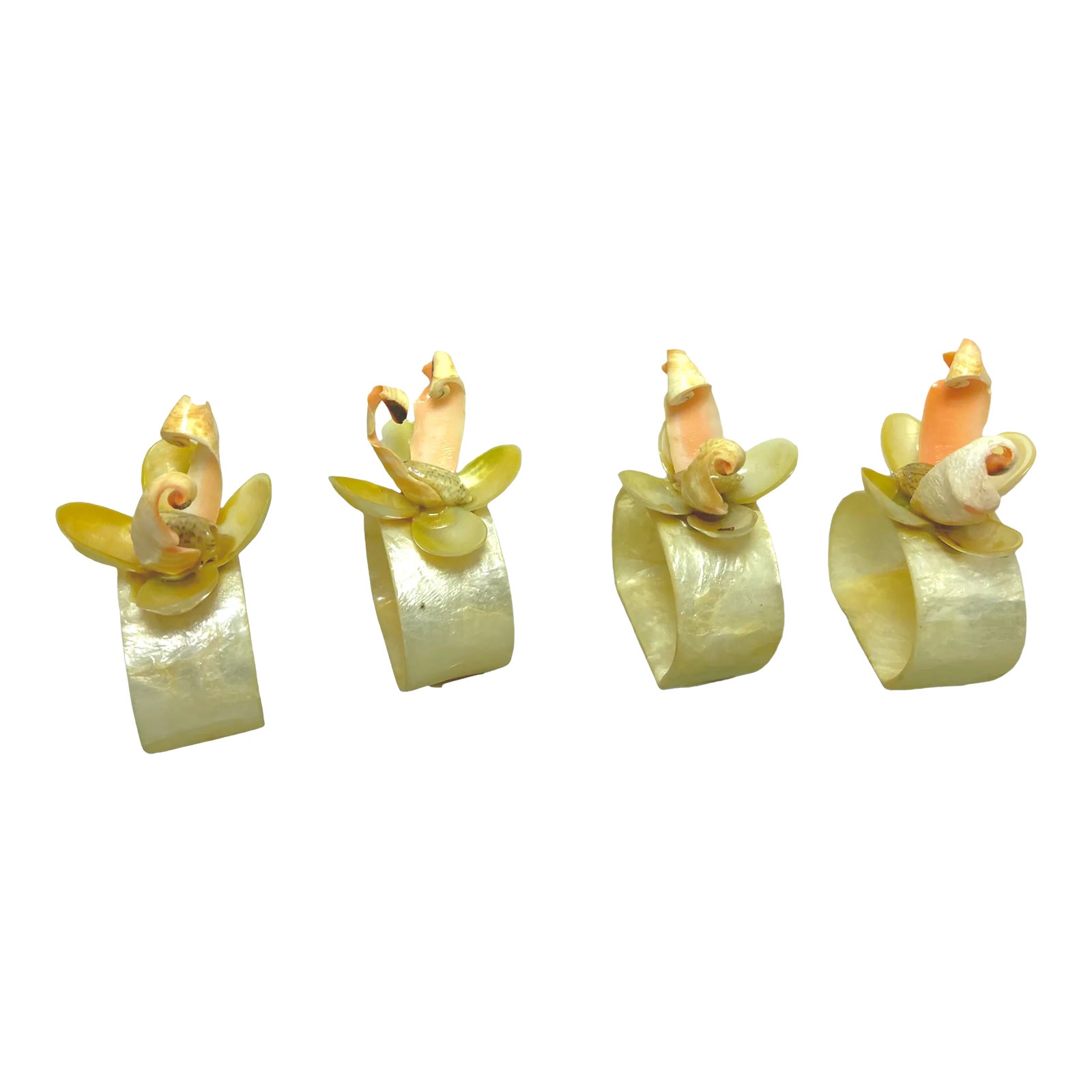 Vintage Capiz Shell Napkin Rings Set of 4 Chairish