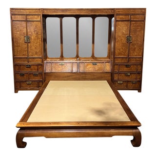Thomasville Pier Queen Campaign Style Bedframe with Storage For Sale