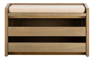 Storage Bench in Rustic Oak & Beige