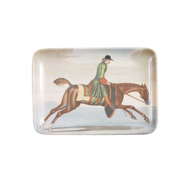 Kenneth Ludwig Chicago Equine Mini Melamine Trinket Trays - Set of 6 For Sale - Image 4 of 9