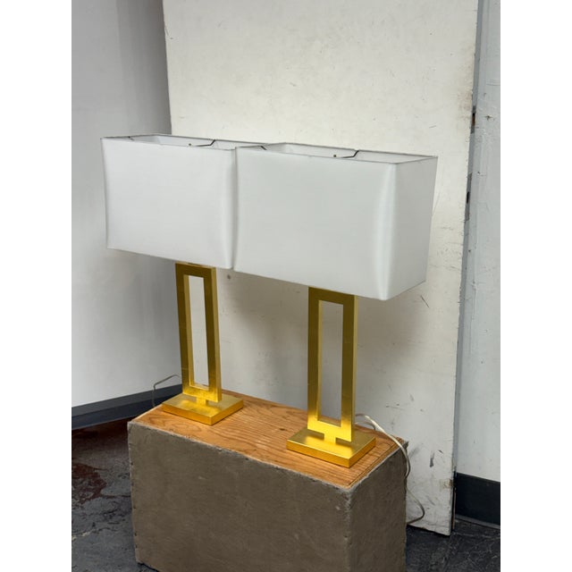 Design Plus Gallery presents a Pair of Clarke Table Lamps from Restoration Hardware. The lamps are a postmodern nod to the...