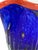 Charming Hand-Blown Small Ruffled Blue Handkerchief Vase With Red Rim in the Style of Dave Chihuly For Sale - Image 11 of 14