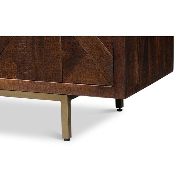 Modern Parquetry Sideboard with Brass Legs For Sale - Image 10 of 11