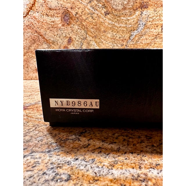 1980s Hoya Crystal Japan Floral Pattern Set of 4 Bowls-Original Box-Model Nyb986au For Sale - Image 9 of 12