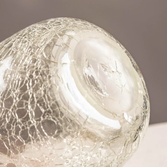 Scandinavian Artistic Glass Vase Craquelé, 1960s For Sale - Image 4 of 7
