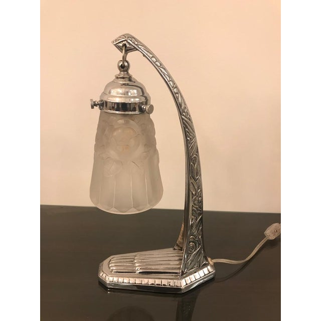 Art Deco French Art Deco Table Lamp by Degue For Sale - Image 3 of 13