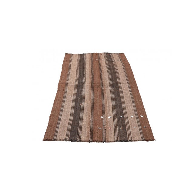 Brown Vintage Small Kilim Rug - 2`8″ X 5`11″ For Sale - Image 4 of 6