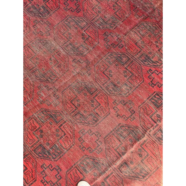 Textile Vintage Tribal Ersari Bashir Minimal Aesthetics with Elephant Tracks Rug 9.2 x 12.5 For Sale - Image 7 of 15