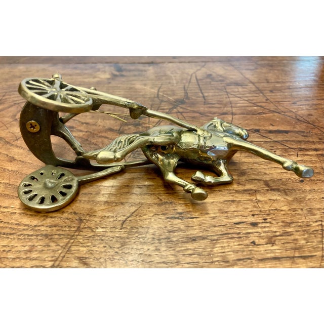 Mid 20th Century Vintage Brass Horse and Sulky Figure For Sale - Image 5 of 6