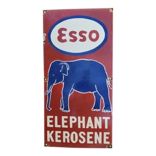 Vintage 1950s Enamel Elephant Sign For Sale
