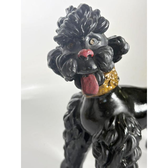 Patinated Plaster Poodle Sculpture, France, 1970s For Sale - Image 9 of 14