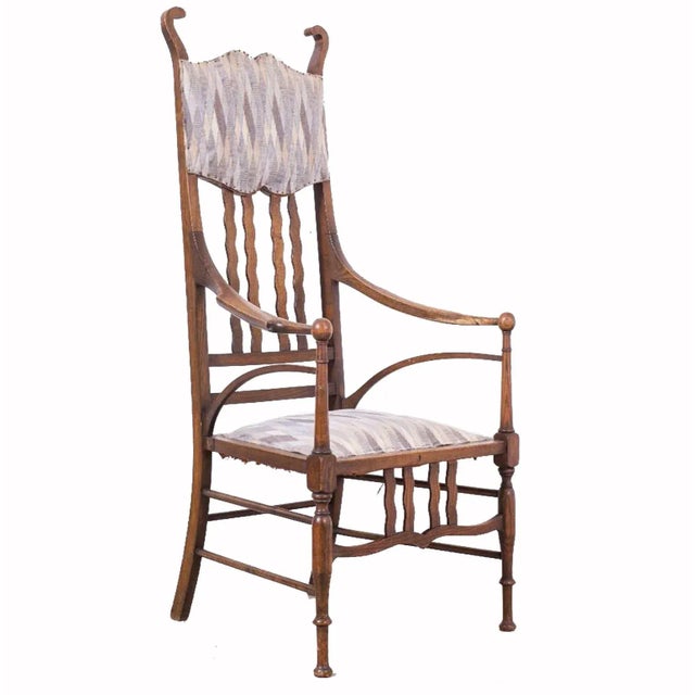 Arts and Crafts Walnut Armchair from J. S. Henry, 1890s For Sale - Image 6 of 9