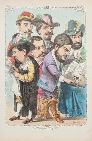 Puritani di Sinistra - Lithograph by A. Maganaro - 1872 1872