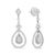 Contemporary 18K White Gold 1 1/4 Cttw Round Diamond Openwork Teardrop-Shaped Dangle Earrings (F-G Color, VS1-VS2 Clarity) For Sale - Image 3 of 6