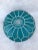 Blue Turquoise Moroccan Leather Pouf Cover For Sale - Image 6 of 9