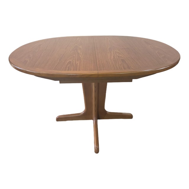 Rare Mid-Century Danish Modern Teak Dining Table Pedestal Base G-Plan 1970s For Sale