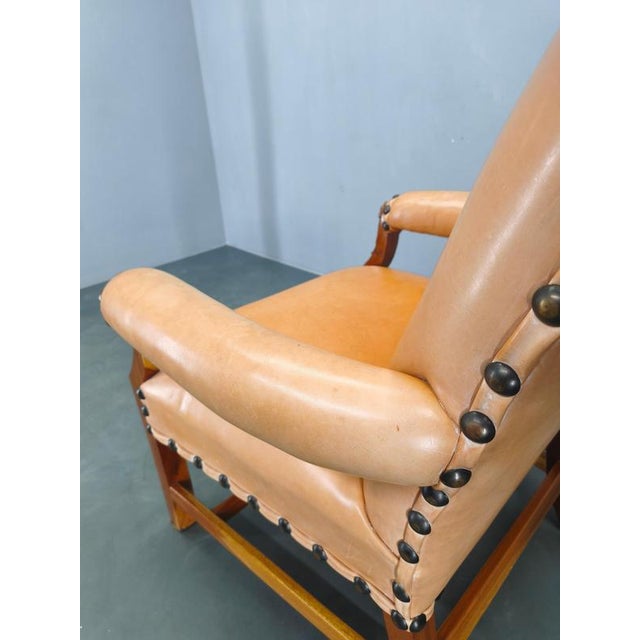 Antique Danish Leather Armchair, 1890s For Sale - Image 10 of 15