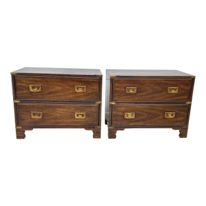 Heritage Mid 20th Century Campaign Chest of Drawers (Set of 2)