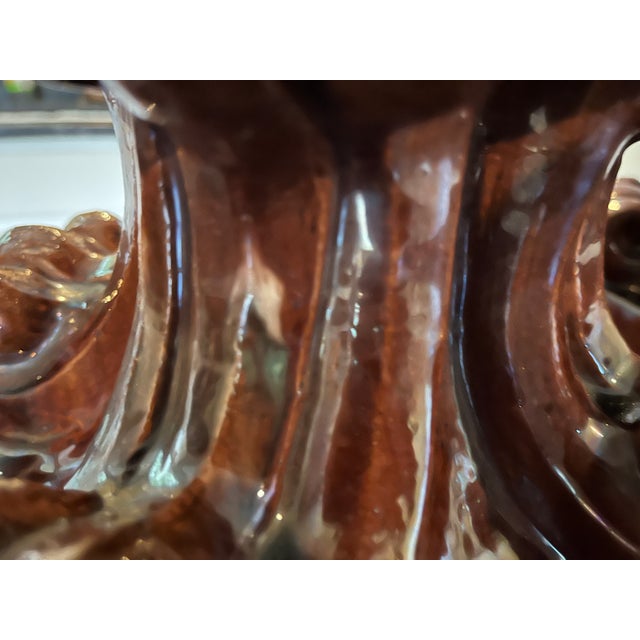 Ceramic Pair of French Glazed Terracotta Urns Circa Late 19th – Early 20th For Sale - Image 7 of 9