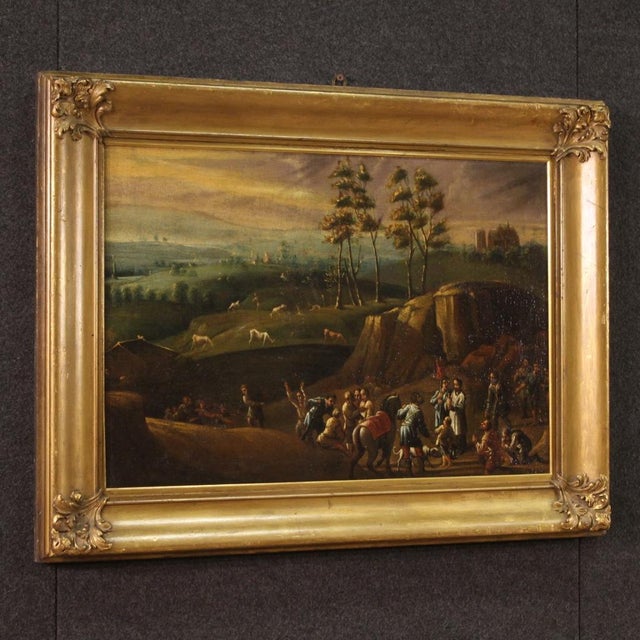 Landscape with Wayfarers, 1750, Oil on Canvas, Framed For Sale - Image 10 of 16