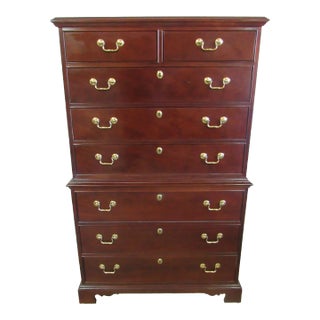 1980s Thomasville Tall Cest of Drawers Mahogany For Sale