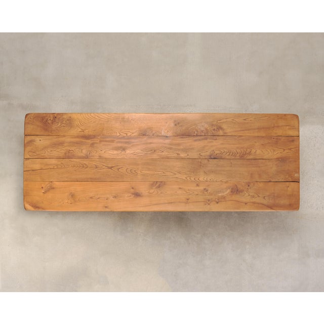 Country French Provincial Oak Farmhouse Dining Table 7Ft For Sale - Image 4 of 18