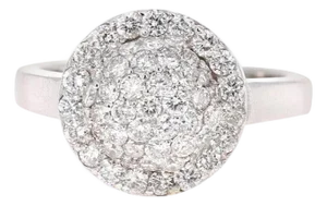 1.18 Carat Diamond 14 Karat White Gold Cocktail Ring, Size 6.75