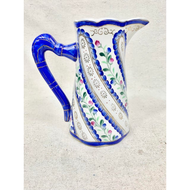 Vintage Small Floral Pitcher For Sale - Image 4 of 11