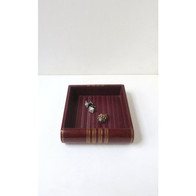 Art Deco Leather Catchall Ashtray, Mid-20th Century For Sale - Image 11 of 13