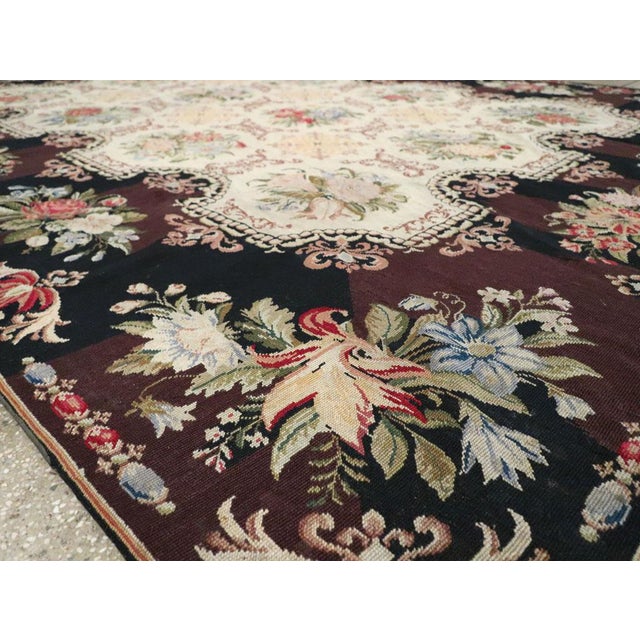 Galerie Shabab Collection Early 20th Century European Needlepoint Flatweave Rug For Sale - Image 9 of 10