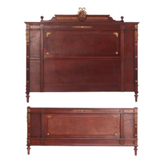 A French Louis XVI Style King Size Headboard and Footboard, C. 1900. For Sale