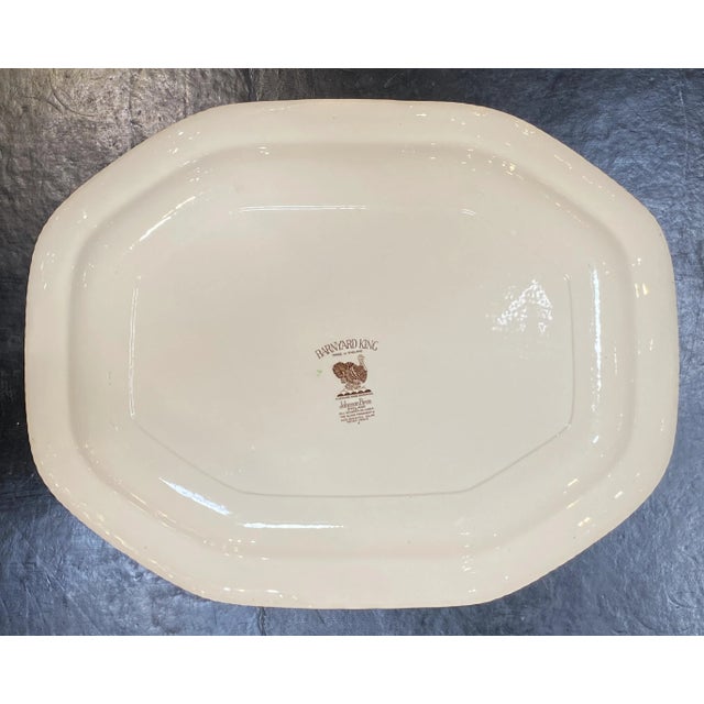 English Transferware Large Turkey Platter, Barnyard King by Johnson Brothers For Sale - Image 10 of 11