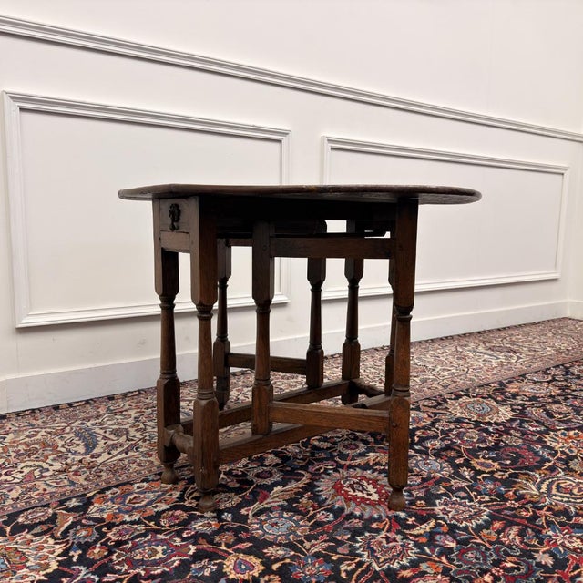 Antique English Drop-Leaf Table For Sale - Image 3 of 10