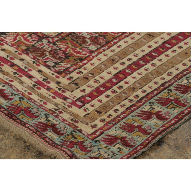 1950s Vintage Turkish Rug With Intricate Medallion & Multi Border Design - Rug & Kilim For Sale - Image 5 of 8