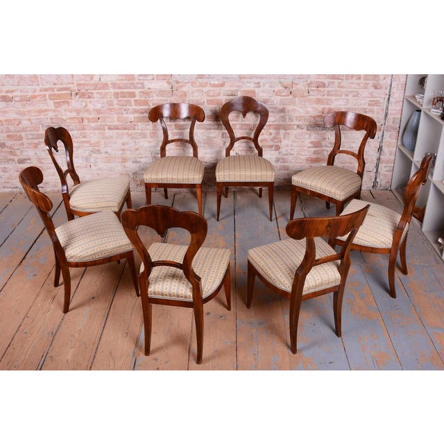 Biedermeier Chairs in Walnut, Austria, 1830s, Set of 8 For Sale - Image 3 of 15
