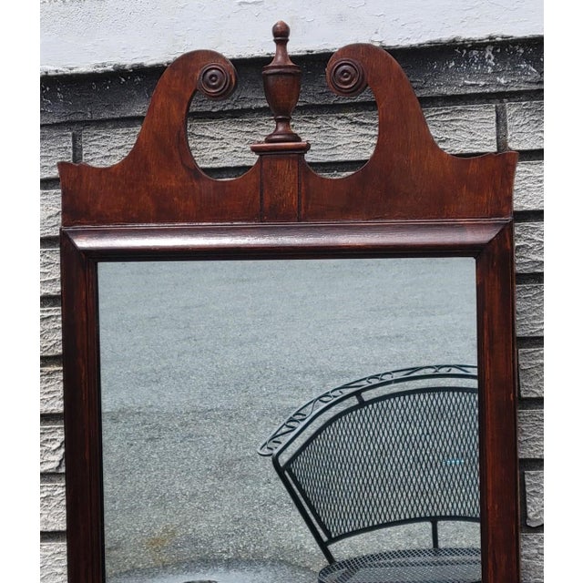 1900 - 1909 Share Antique Chippendale Revival Maple Hall Wall Mirror c.1900 American Entryway For Sale - Image 5 of 12